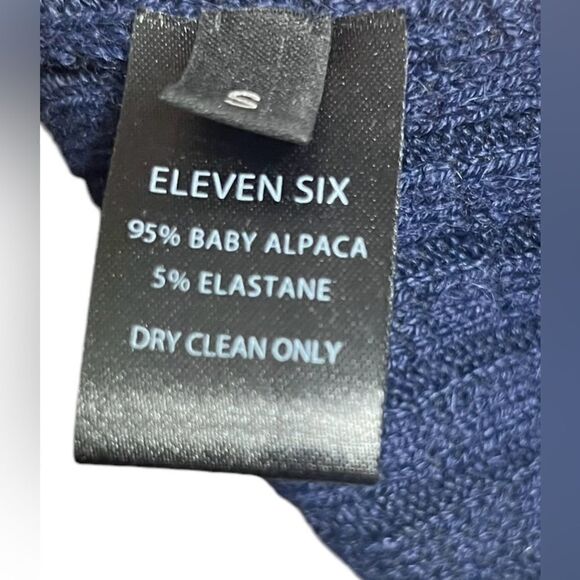 ELEVEN SIX Mae ribbed baby alpaca Sweater Tank in navy blue Size small - Picture 5 of 5